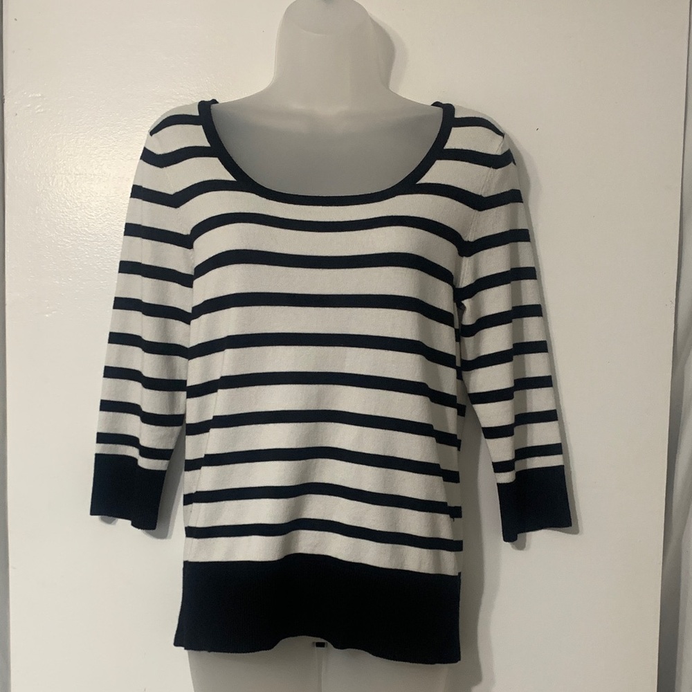Black and White Striped Women's Sweater